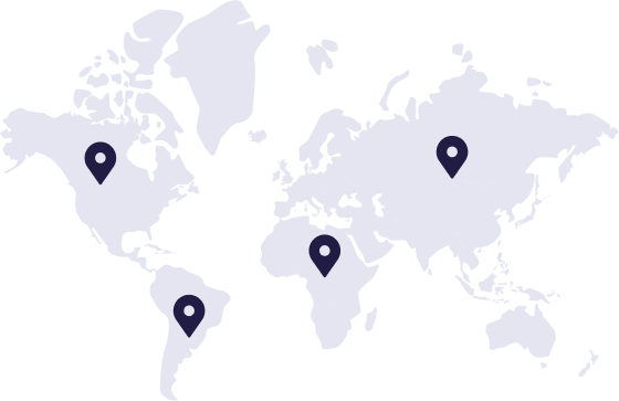 Mapa činností CARF po celém světě